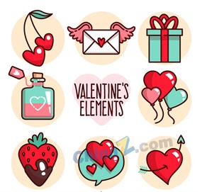 精美情人节元素矢量素材